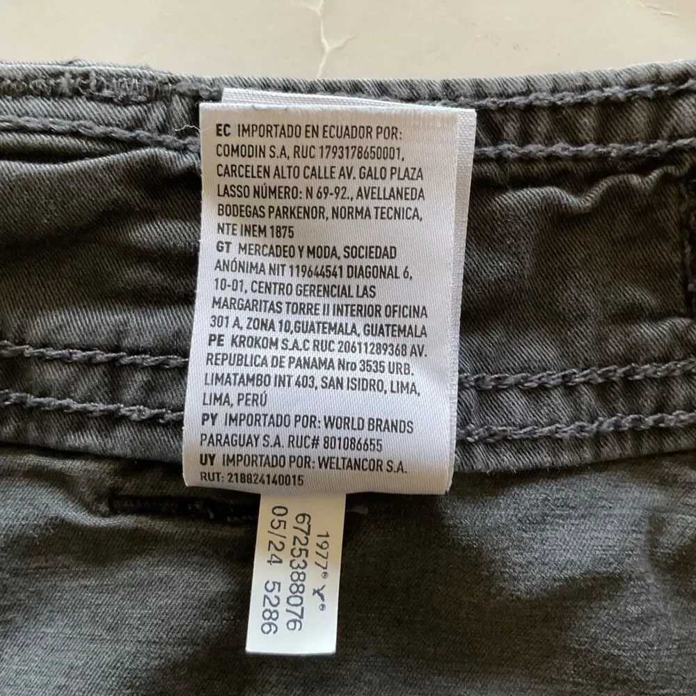 American Eagle Womens Stretch Parachute Cargo Pants Sz M Drawstring Hem Charcoal